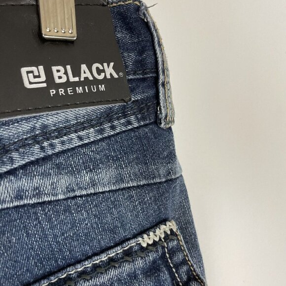 Black Premium Men’s Low Rise Slim Straight Jeans 32/34 - Picture 11 of 12